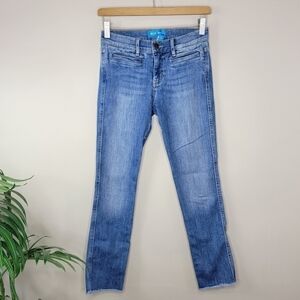 M.i.H | Paris Mid Rise Cropped Slim Raw Hem Jeans